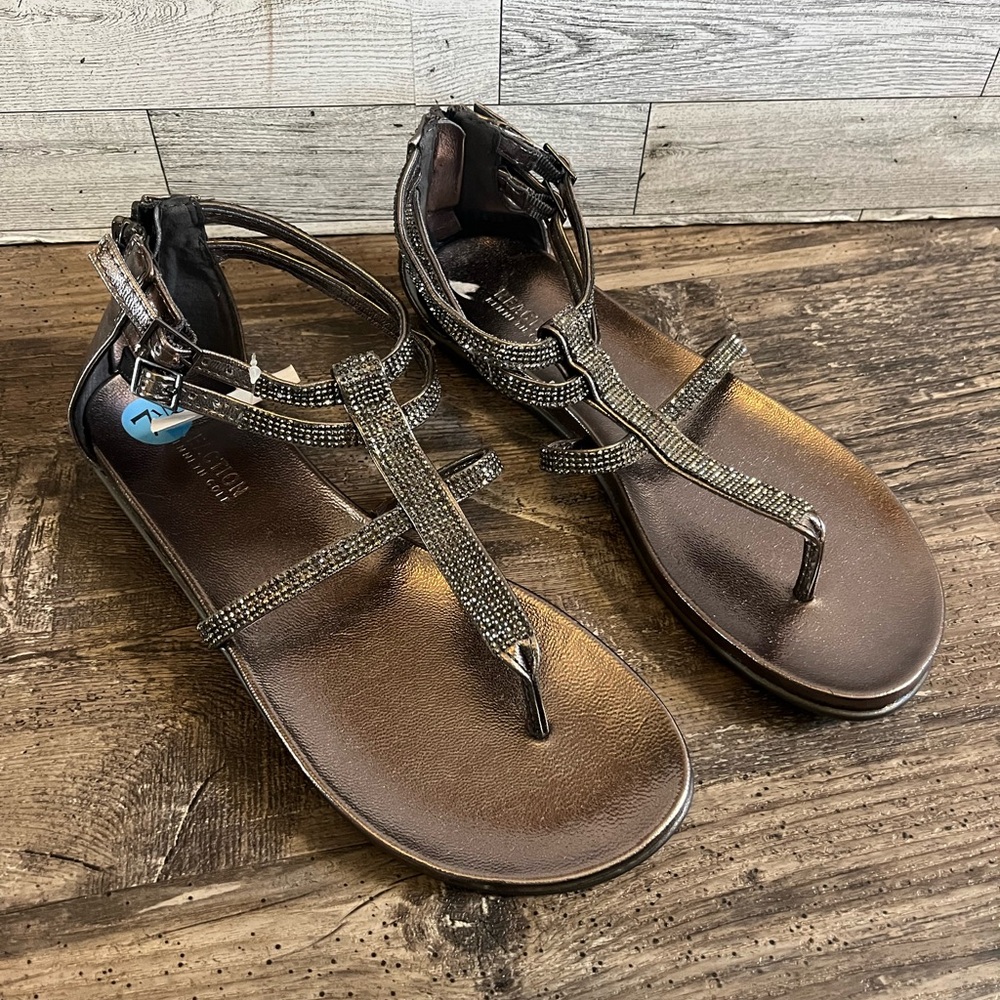 Kenneth Cole Sandals Sparkle Strappy Detail Zip Up Back NWT Women’s Size 7.5 - Picture 2 of 7